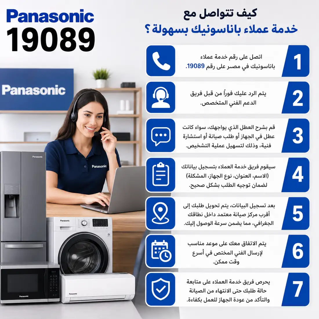 كيف تتواصل مع خدمة عملاء باناسونيك.؟